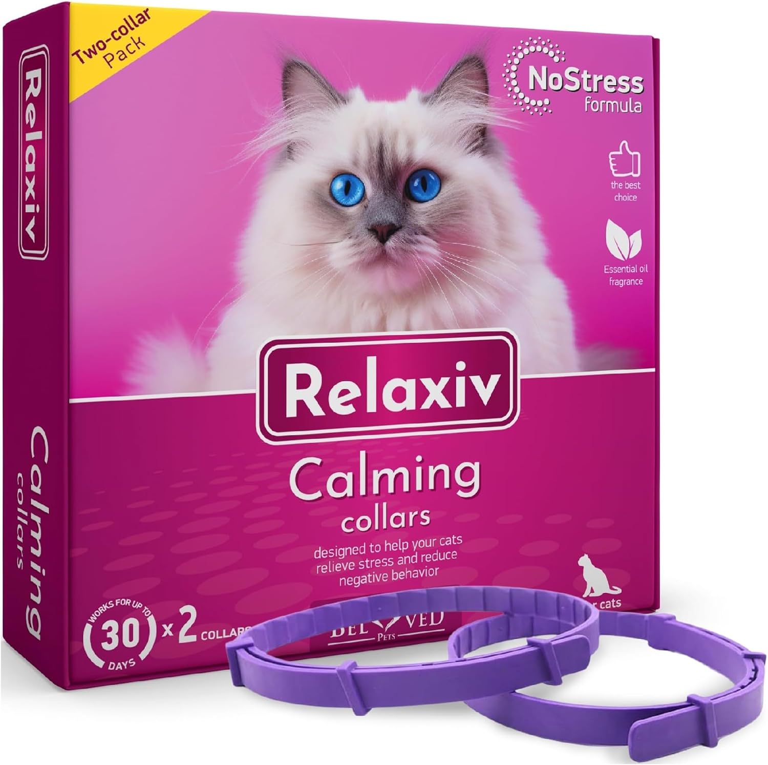 Relaxivet Calming Collar for Cats and Small Dogs Reduce Anxiety Your Pets Belovedpetsbrand