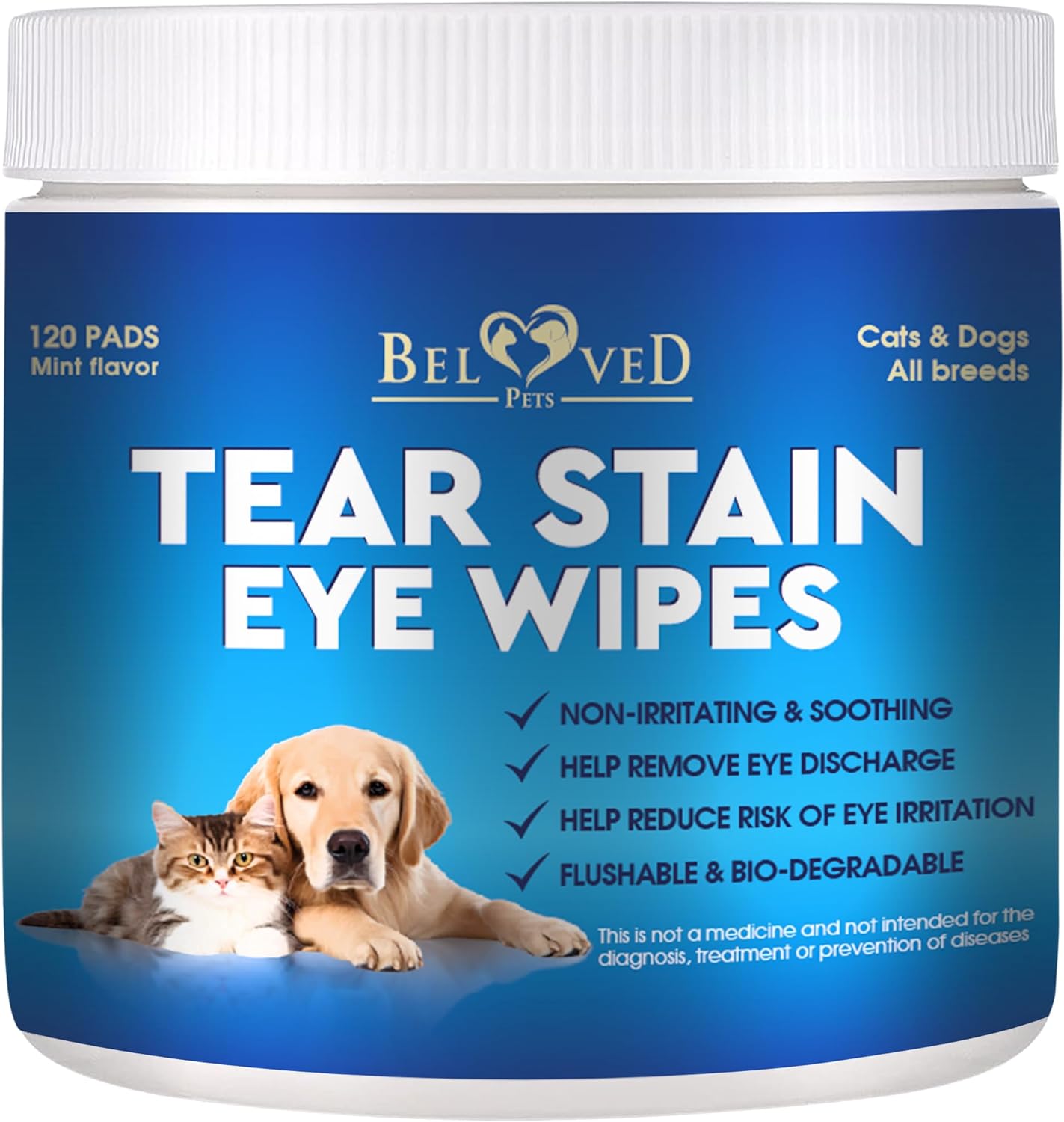 Cat Dog Eye Wash Wipes Tear Stain Remover, Cleaner Helps