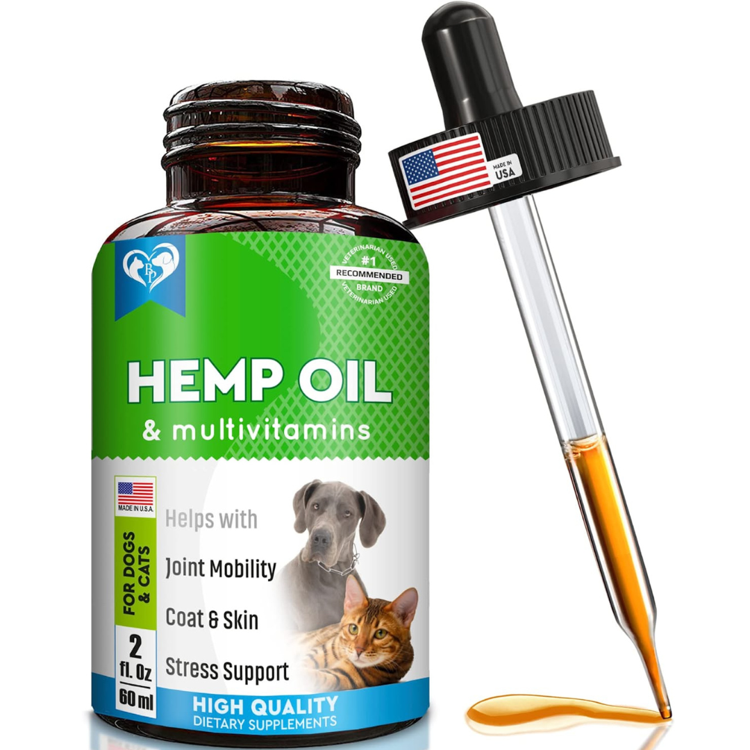 Cat Dog Hemp Oil Drops Pet Calming Anti Anxiety Herbal