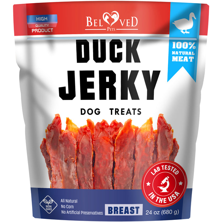 Duck Jerky Dog Treats - Human Grade Pet Snacks & Grain Free Meat - Natural High Protein Dried Strips - Best Chews for Training Small & Large Dogs - Bulk Soft Pack