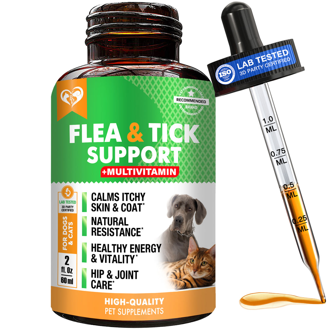 Beloved Pets Oral Flea & Tick Support Multivitamin Supplement for Dogs & Cats, 60-ml Bottle