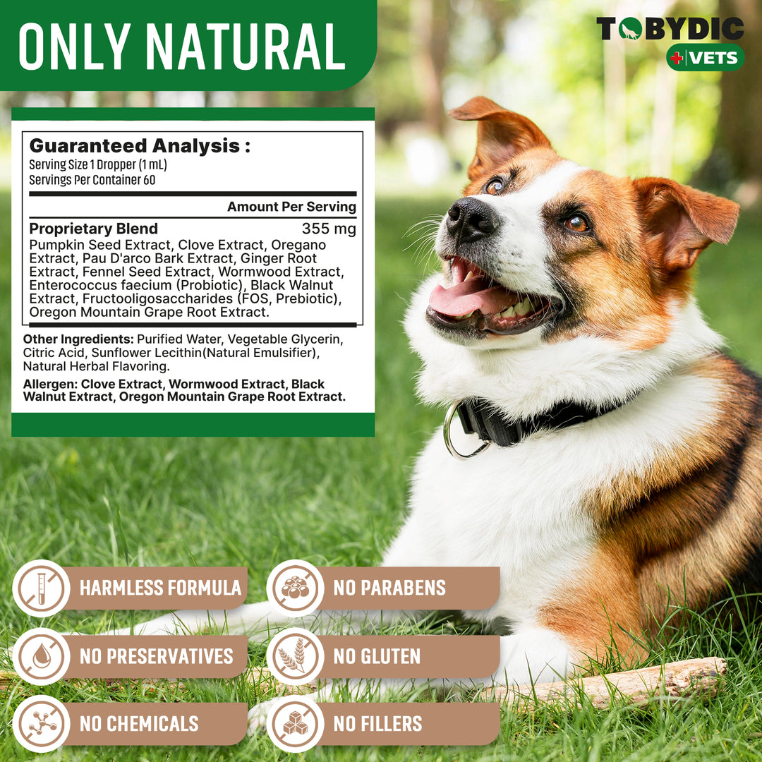 Broad Spectrum Herbal Intestinal Defense with Probiotic for Cats & Dogs - Natural Support Helps to Remove Toxins - Supplement Drops - Made in USA