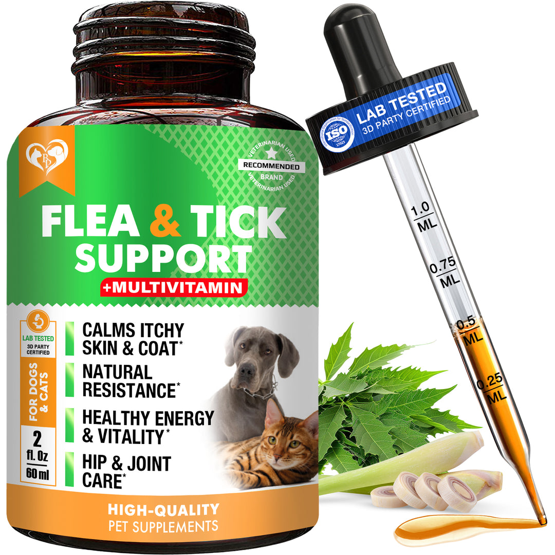 Beloved Pets Oral Flea & Tick Support Multivitamin Supplement for Dogs & Cats, 60-ml Bottle