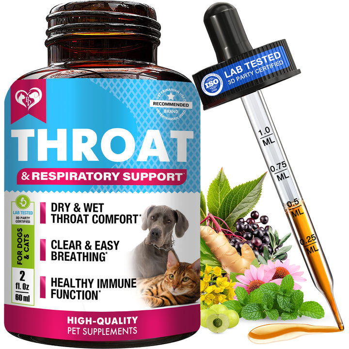 Herbal Respiratory Support for Dogs & Cats – Natural Comfort for Throat & Seasonal Wellness – Gentle Botanical Formula – Made with Care
