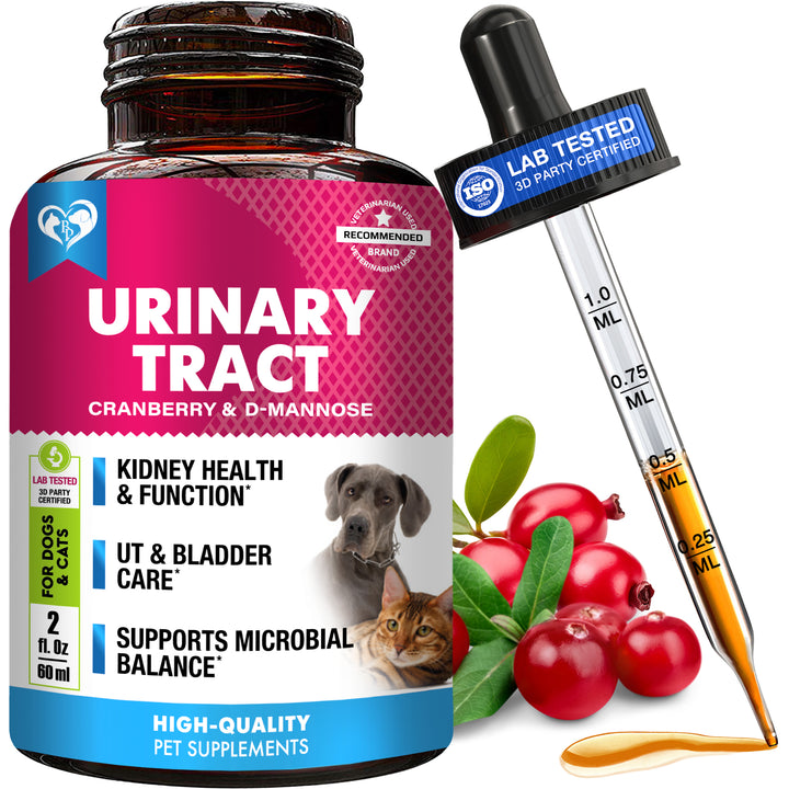 Cat & Dog Natural Urinary Support with Cranberry Bladder & Kidney Care for Pets – Gentle Daily Wellness Drops for Dogs & Cats