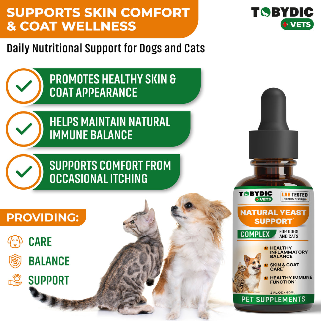 Natural Dog Yeast Infection Relief - Itchy Skin & Ear Treatment - Reduces Irritation & Relieves Itching and Allergy - Herbal Medicine Drops Supplement - Made in USA