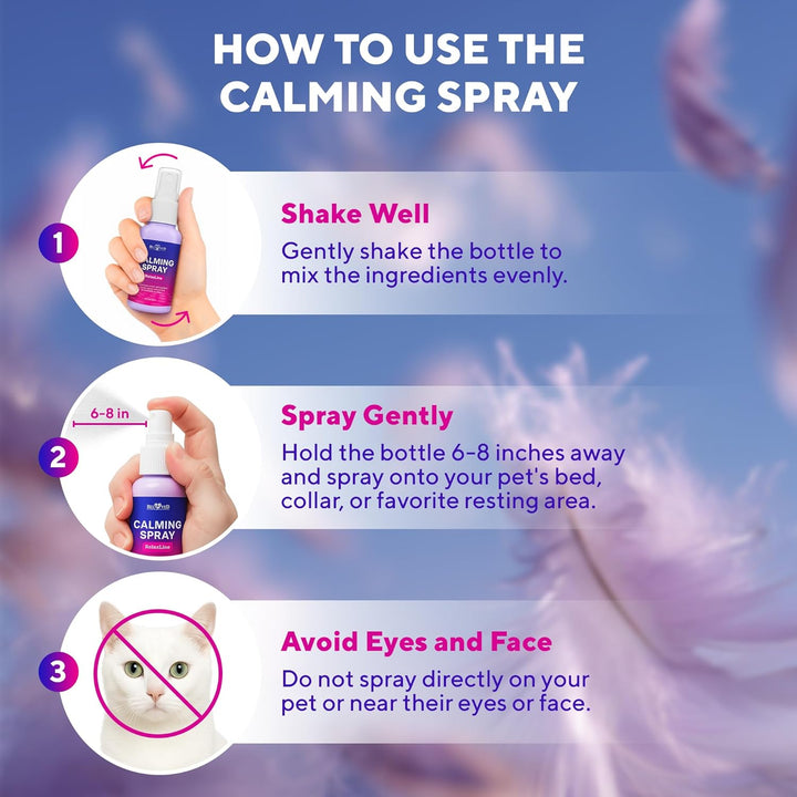 Calming Pheromone Spray & Scratch Repellent for Cats - Reduces Scratching Furniture, Pee - During Travel, Fireworks, Thunder, Vet Zone - Helps with Stress, Fighting, Hiding (60 ml (2 pack))