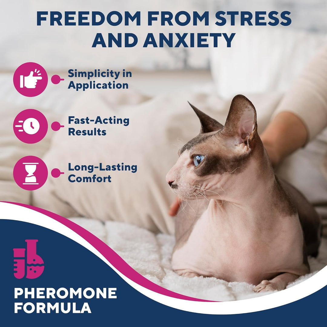 Beloved Pets Cat Calming Diffuser & Pet Anti Anxiety Products - Feline Calm Pheromones Plug in & Cats Stress Relief Comfort Help with Aggression, New Zone, Pee, Fighting with Dogs & Other Behavior