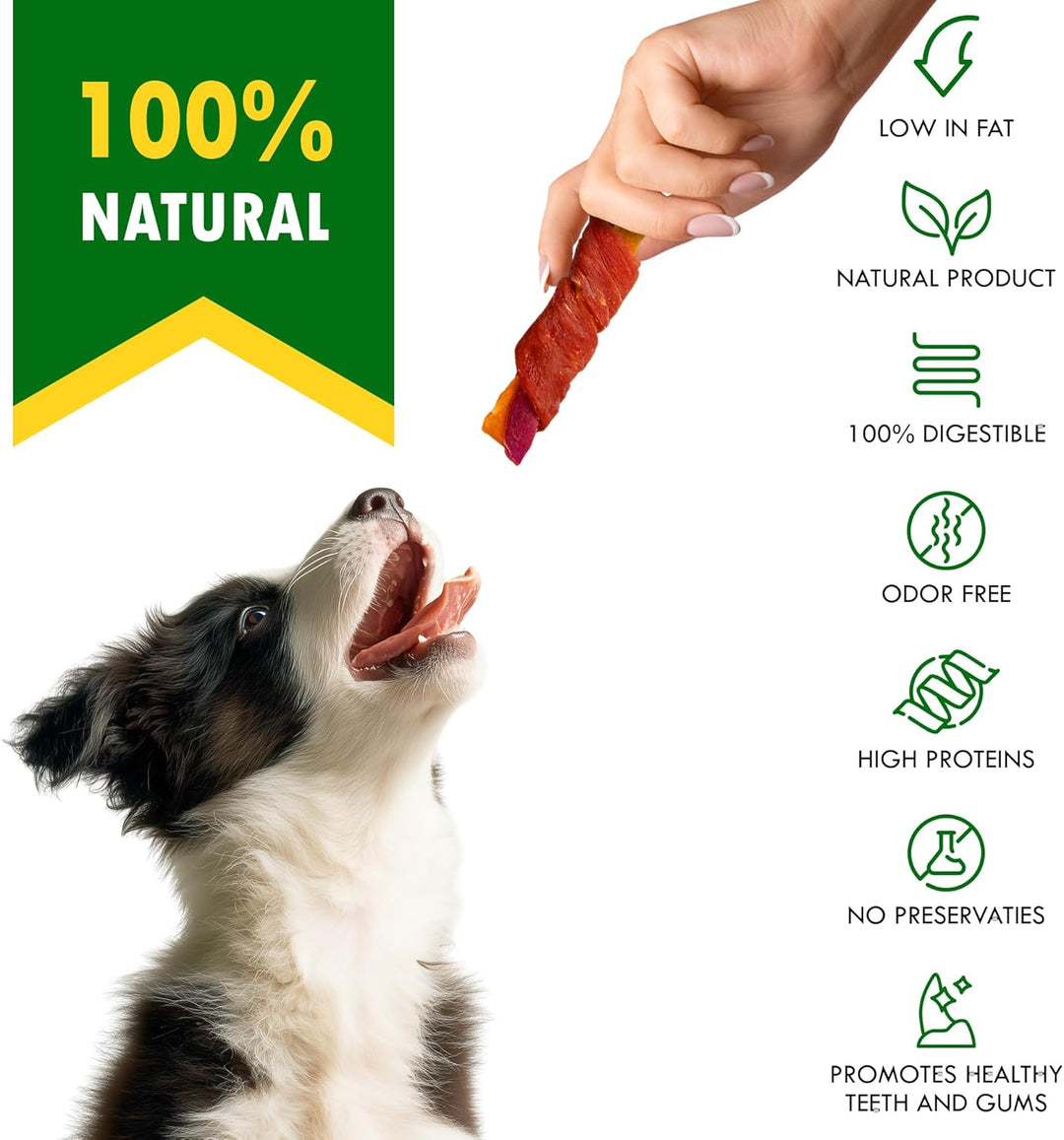 Beloved Pets Sweet Potato Dog Treats & Healthy Duck Chews 10.6 Oz - Puppy Snacks & Soft Bones for Large, Medium & Small Breeds - Natural Dog Food & Grain-Free, Rawhide-Free Training Jerky Wraps