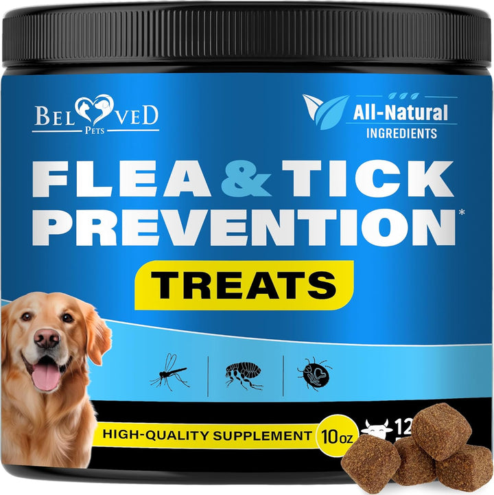 Beloved Pets Flea and Tick Prevention Chewable Pills for Dogs - Revolution Oral Flea Treatment for Pets - Pest Control & Natural Defense - Chewables Small Tablets Made in USA (Beef)