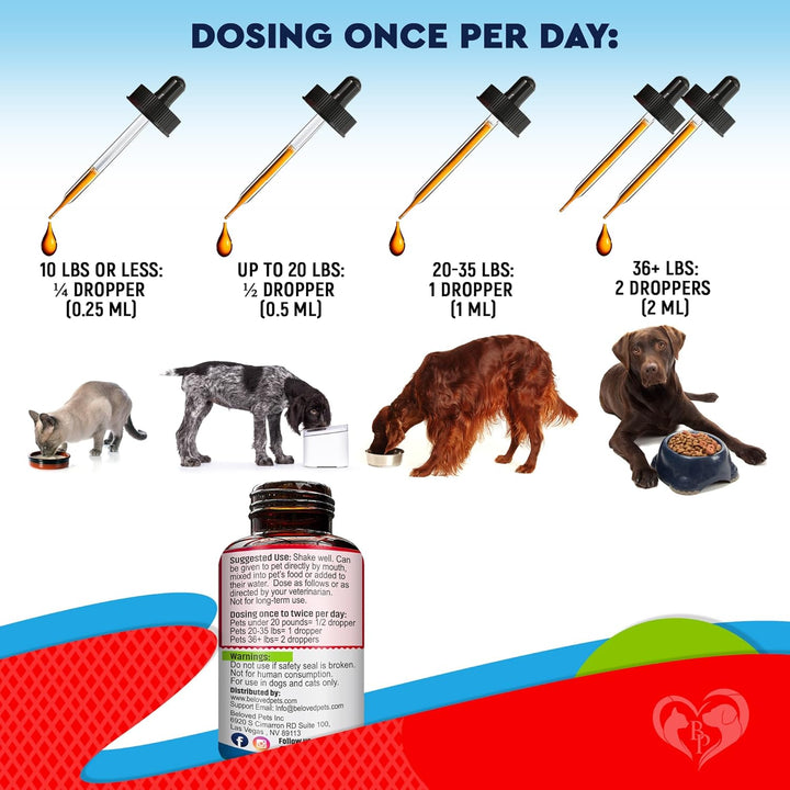 Natural Intestinal Defense for Dogs & Cats – Herbal Cleanse with Wormwood, Black Walnut – Promotes Healthy Gut & Flora Balance 2-fl oz bottle.