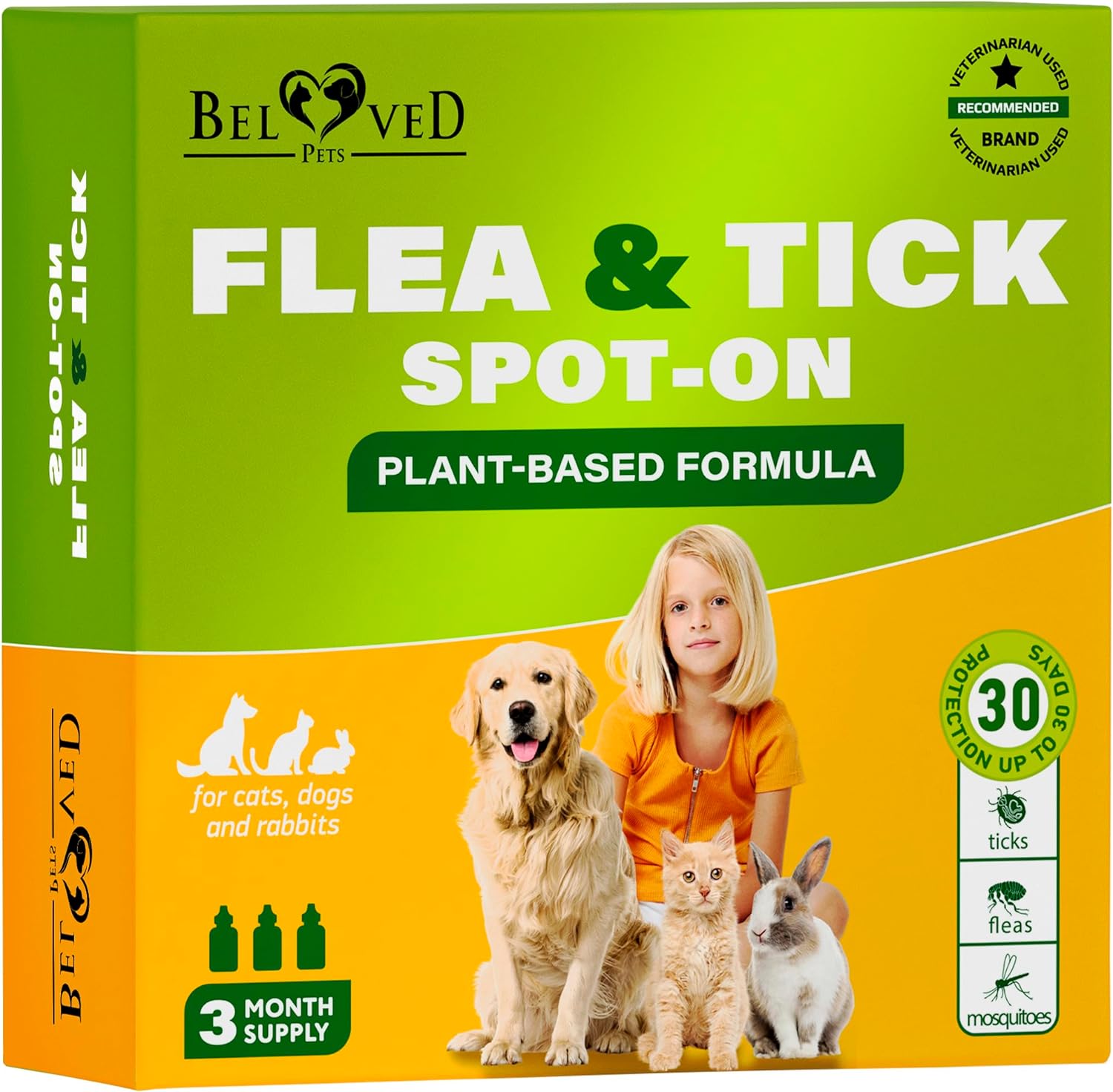 Flea and Tick Prevention for Small Dogs Cats Rabbits Natural Flea Treatment Pest Control Topical Flea Mosquito Repellent for Puppy and