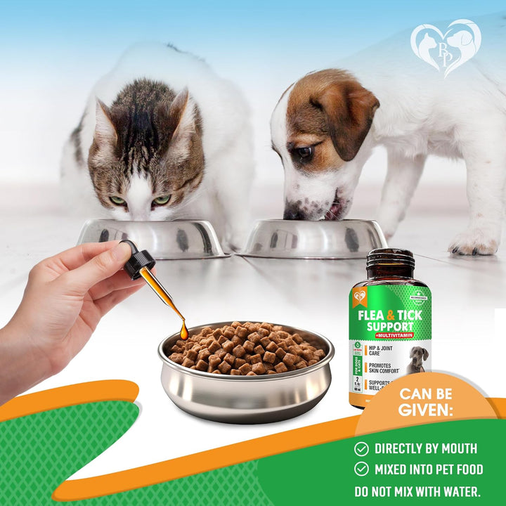 Beloved Pets Oral Flea & Tick Support Multivitamin Supplement for Dogs & Cats, 60-ml Bottle