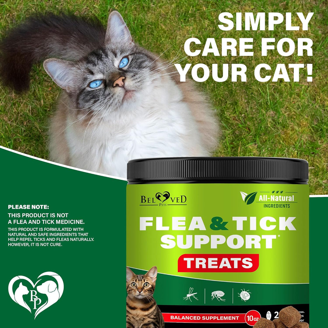 Flea and Tick Prevention Treats for Cats Salmon Fish Flavor