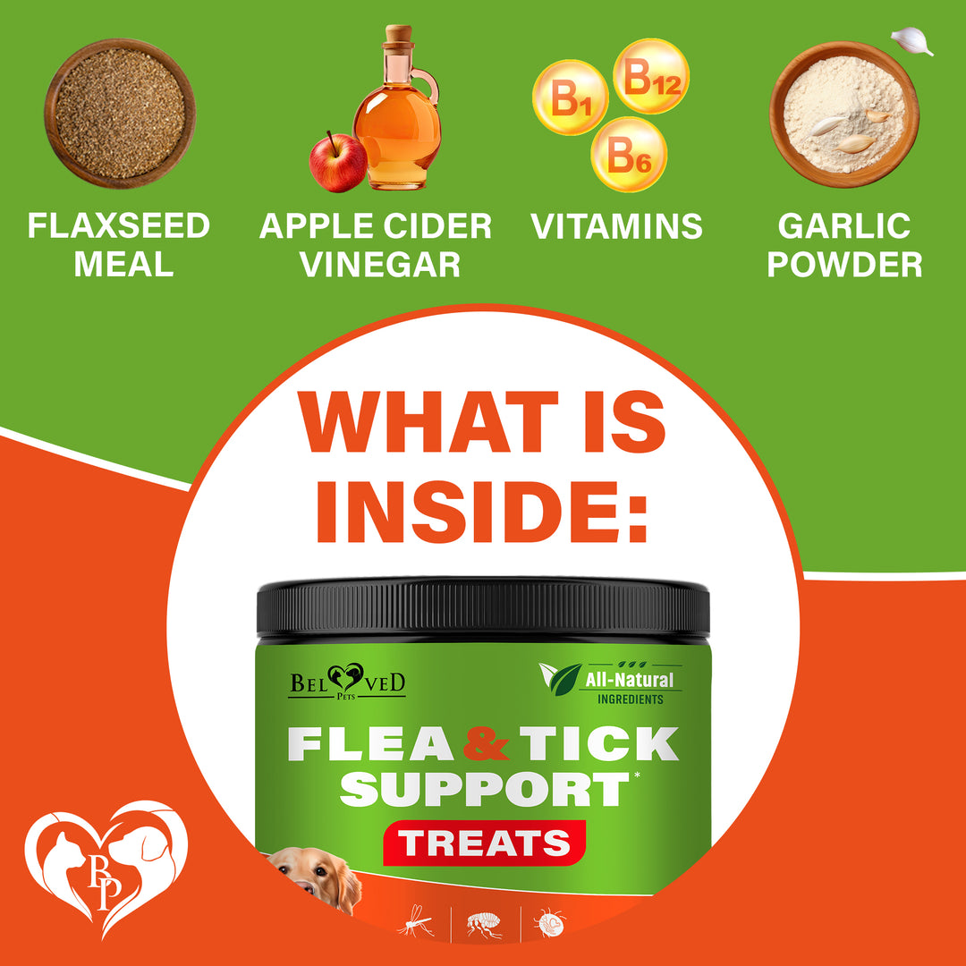 Beloved Pets Flea & Tick Support Chicken Flavor Pest Support & Natural Support Chewable Pills for Dogs, 10-oz Pack