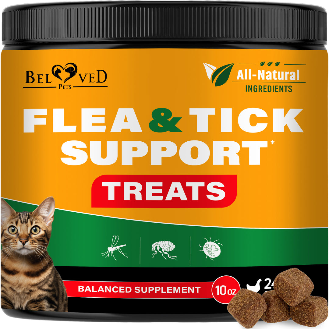 Beloved Pets Flea & Tick Support Chewable Treats with Chicken Flavor for Cats, 10-oz Pack