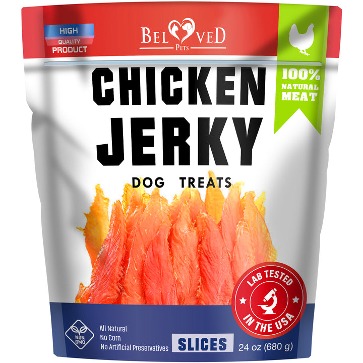 Chicken Jerky Slices Dog Treats 1.5 Lb - Human Grade Pet Snacks & Grain Free Meat - All Natural High Protein Dried Strips - Best Chews for Training Small & Large Dogs - Bulk Soft Pack