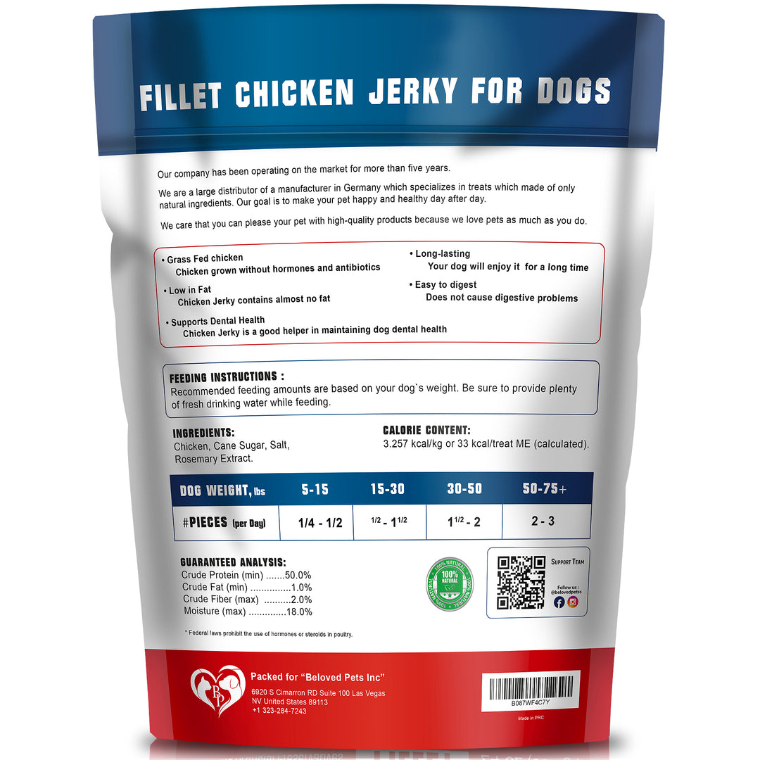 Chicken Jerky Dog Treats 1.5 Lb - Human Grade Pet Snacks & Grain Free Meat - All Natural High Protein Dried Strips - Best Chews for Training Small & Large Dogs - Bulk Soft Pack