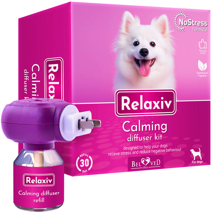 Calming Diffuser Kit for Dogs & Puppy - Pet Separation Anxiety Relief & Calm Pheromones Plug - Anti Stress Treatment Help with Fireworks, Aggression, Fighting & Other Problematic Behaviors