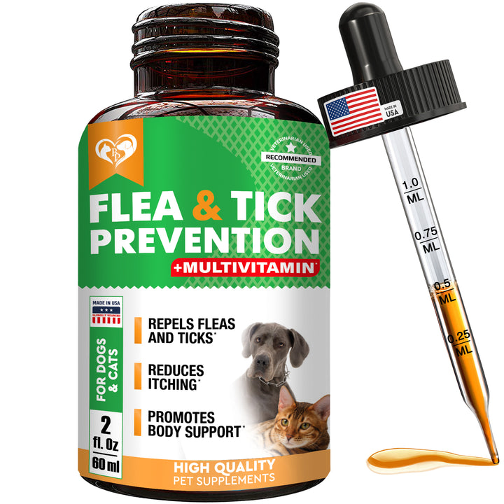 Beloved Pets Oral Flea & Tick Support Multivitamin Supplement for Dogs & Cats, 60-ml Bottle