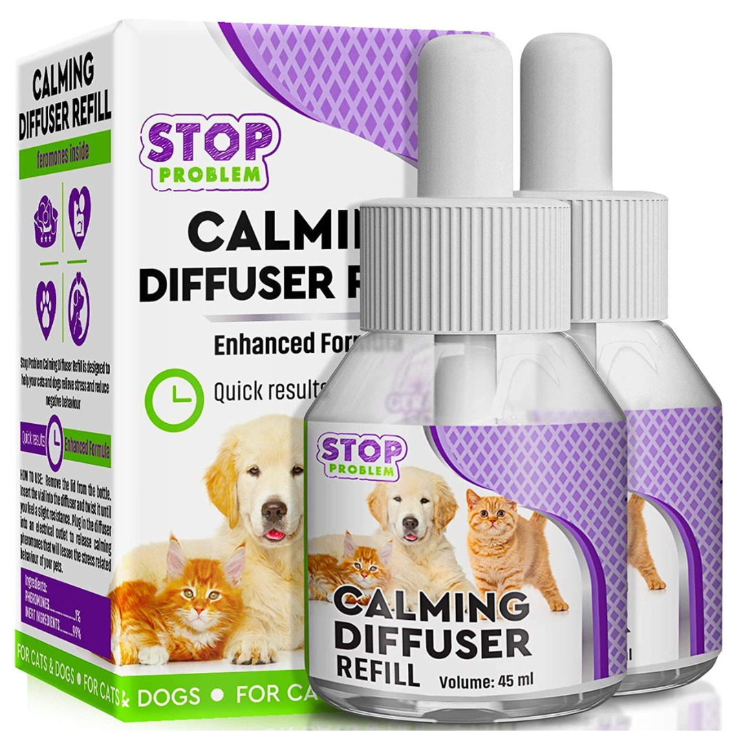 Beloved Pets Pheromone Calming Diffuser Refill 2 Pack for Cats and Dogs with Long-Lasting Relax Effect (Diffuser not Included) - Belovedpetsbrand
