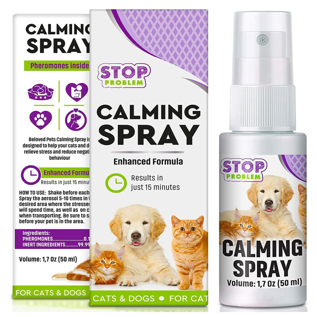 Beloved Pets Pheromone Calming Spray for Cats and Dogs(50ML) with Long-Lasting Effect - Enhanced Calm Formula of Anxiety Relief & Behavior Control - Belovedpetsbrand