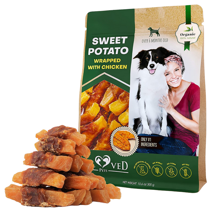 Dog Smoked Rawhide Sticks Wrapped Chicken & Pet Natural Chew Treats - Grain Free Organic Meat & Healthy Human Grade Dried Snacks in Bulk - Best Twists for Training Small & Large Dogs - Made for USA