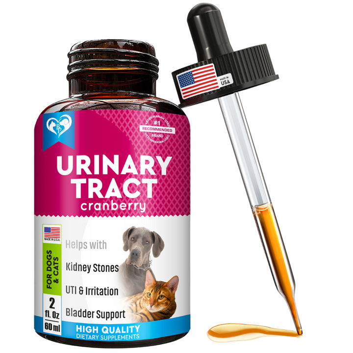 Cat & Dog Urinary Tract Infection Treatment & Natural UTI Medicine Cranberry-Kidney+Bladder Support Supplement - Best Prevention Incontinence, Bladder Stones - Pet Renal Health & UTI Care Drops