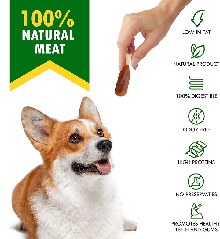 Dog Calcium Bones Wrapped Chicken & Rawhide Free Chew Treats - Pet Healthy Dried Snacks & Grain Free Organic Meat - Bulk Best Chews for Christmas, Training Small & Large Dogs - Made for USA
