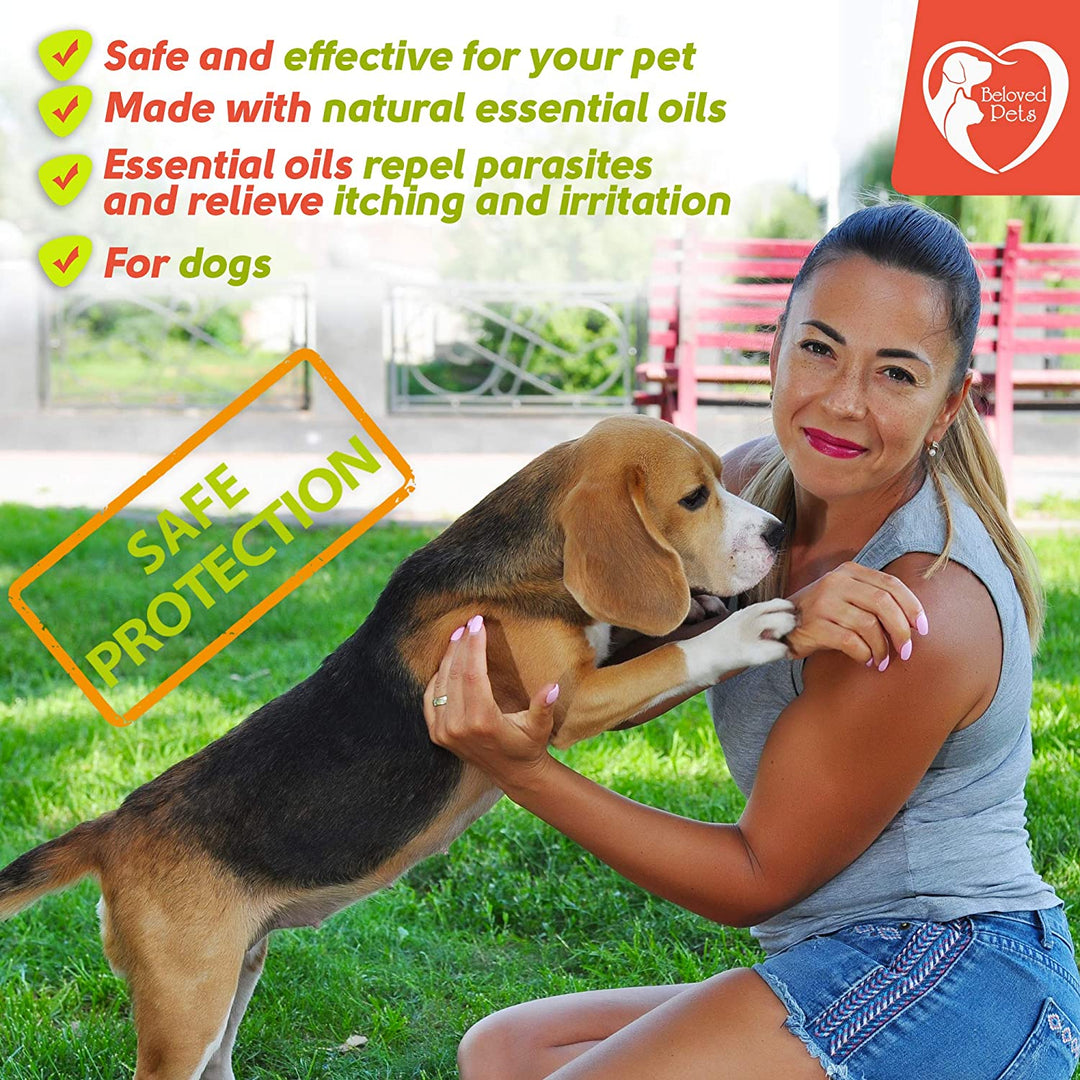 Flea and Tick Prevention for Dogs and Cats - Natural Flea Treatment for Pets Kittens Puppies - 3 Months Supply Repellent - Reliable Flea Control and Protection - Belovedpetsbrand