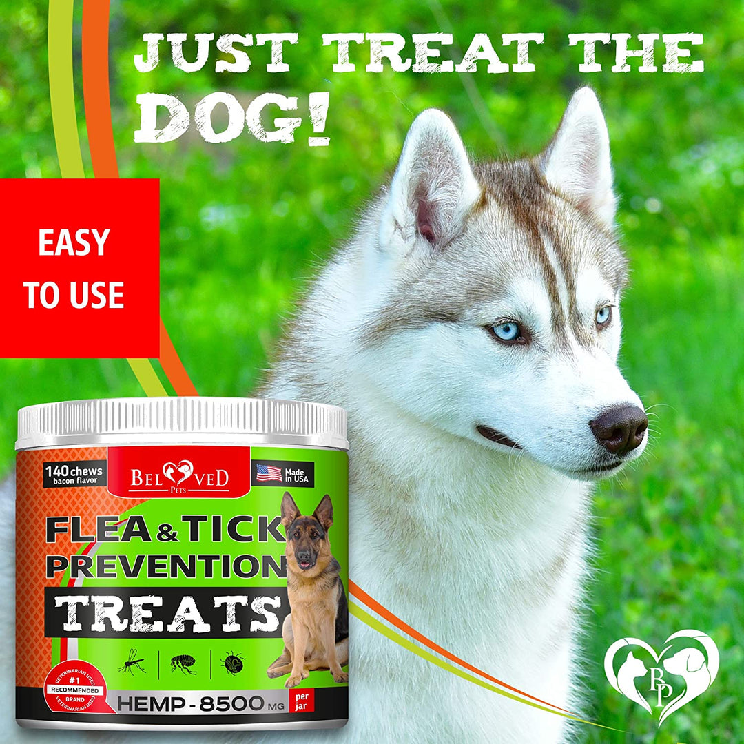 Flea and Tick Prevention Treats for Dogs Natural Bacon Flavor