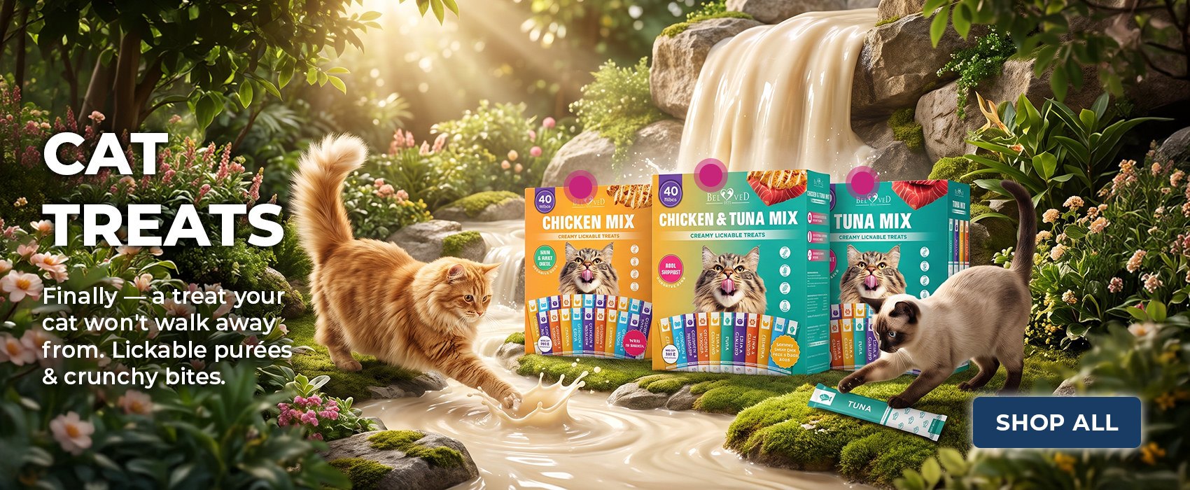 Cat Treats — lickable purées & crunchy bites