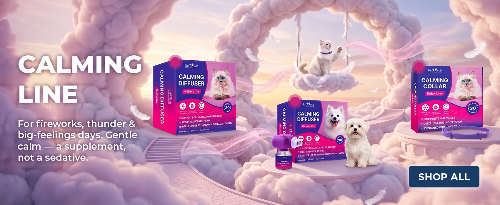 Calming Line — drug-free pheromone diffusers, refills & collars